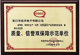 質(zhì)量、信譽(yù)雙保障示范單位