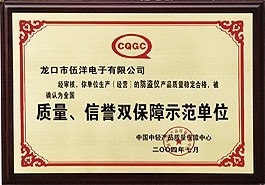 質(zhì)量、信譽(yù)雙保障示范單位